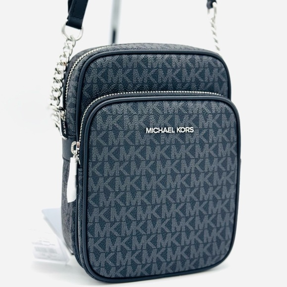 Michael Kors Medium NS Chain Xbody Bag Black Signature - Picture 3 of 11